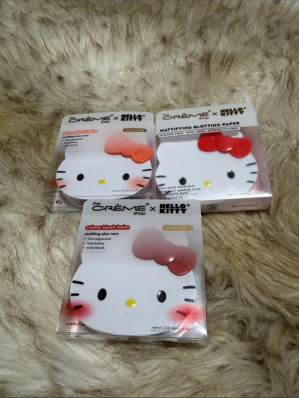 The Crème Shop x Hello Kitty Blush Balms & Blotting Paper - BRAND NEW